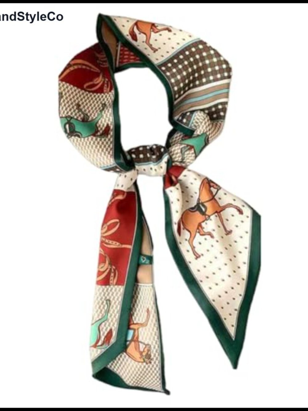Silky Polyester Long Neck Scarf Satin Hair Wrap Bag Accessory